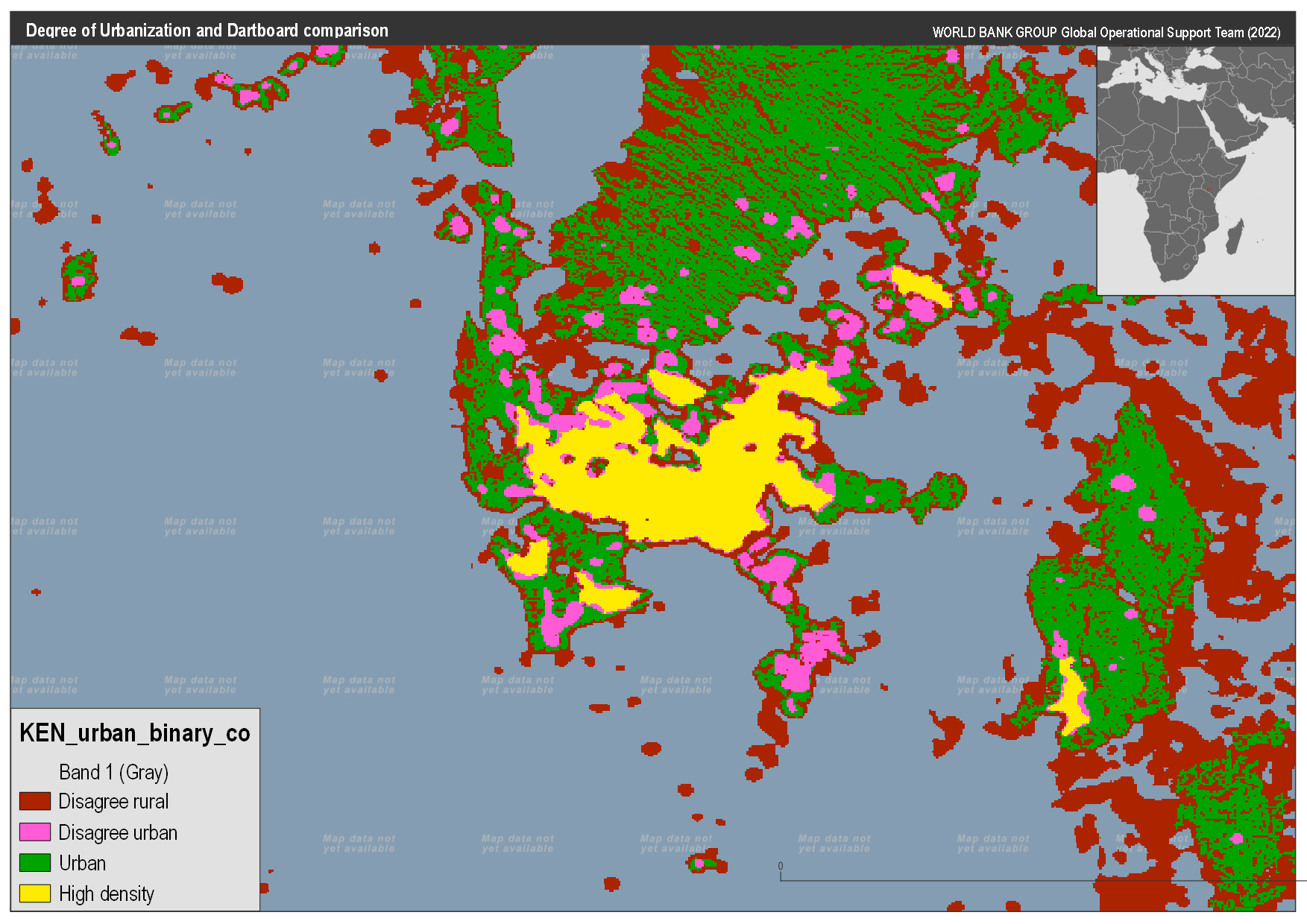Nairobi zoom: comparing DB cores to DoU high density areas