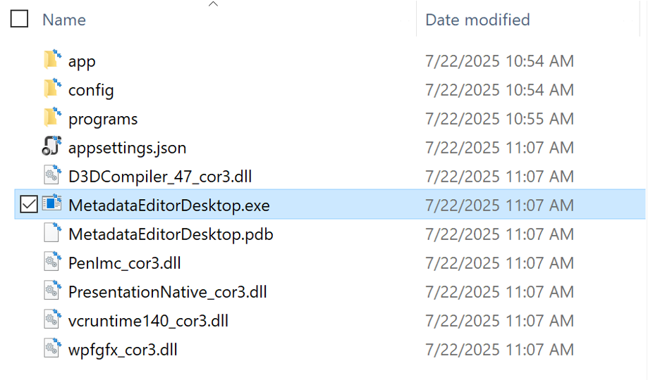 Running the executable