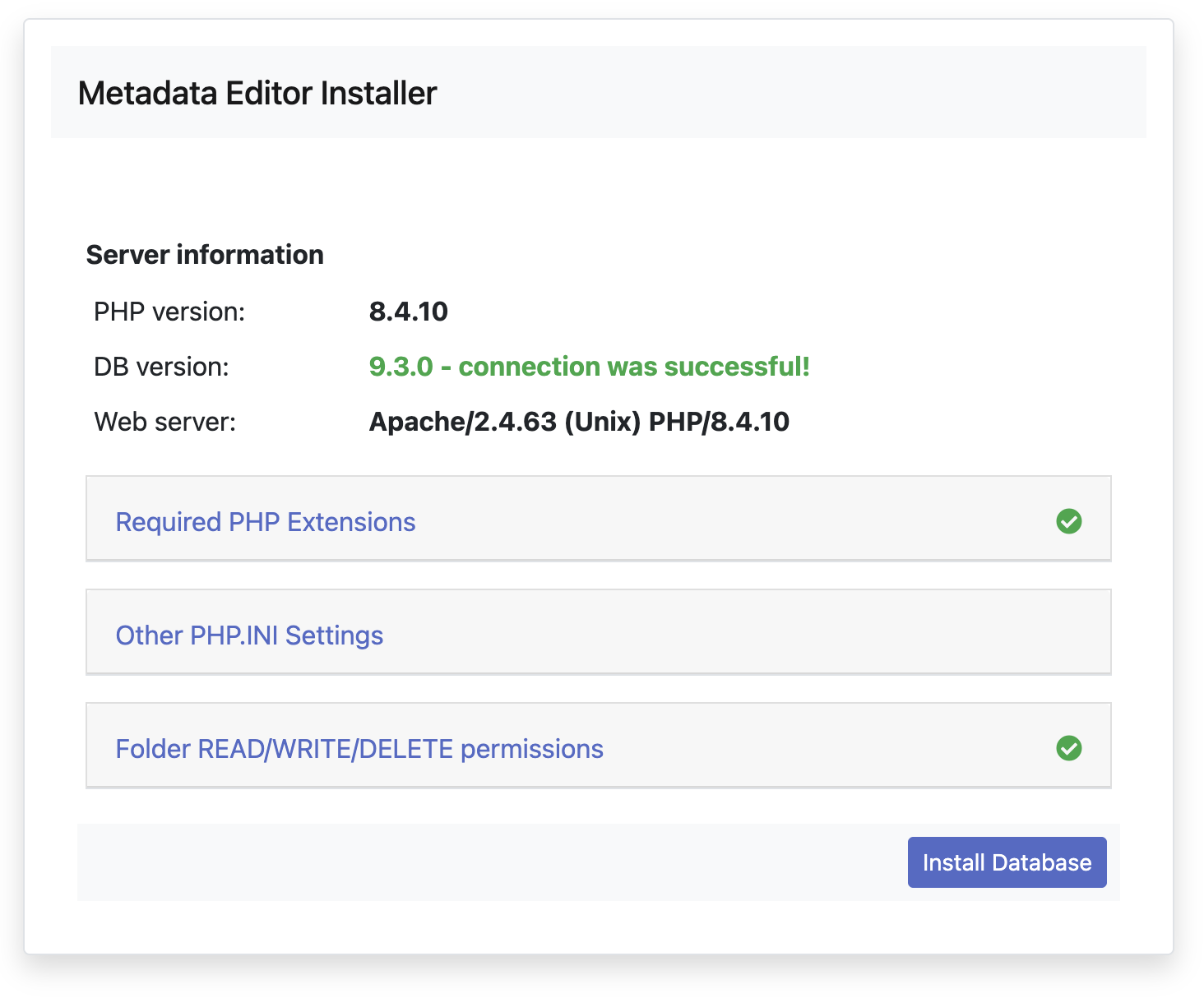 Web installer interface