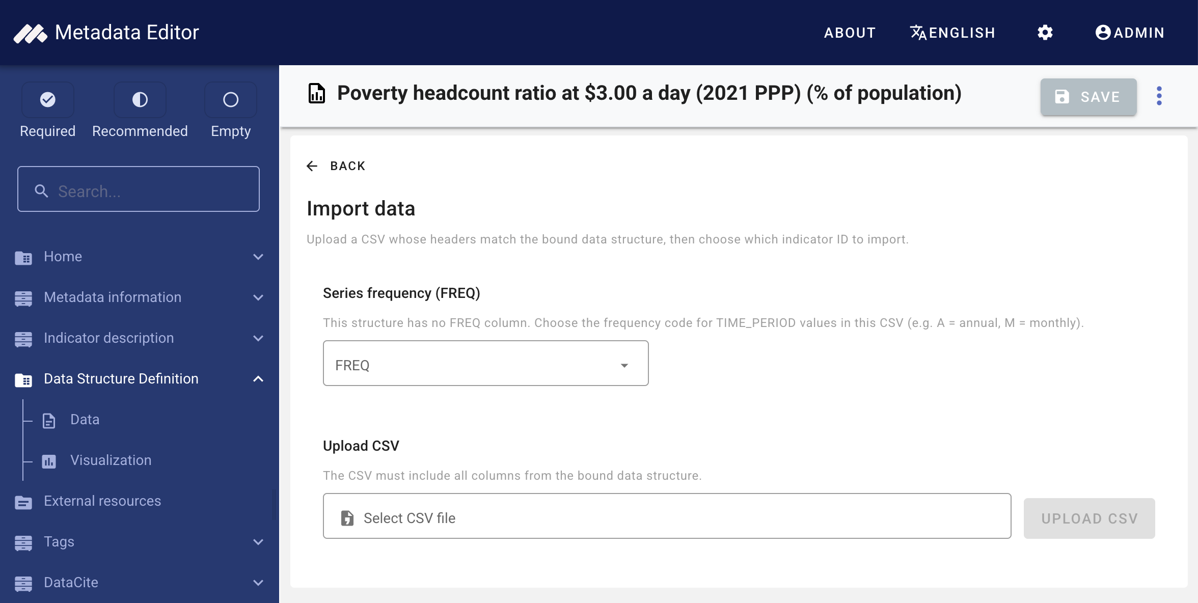 Import indicator data — start