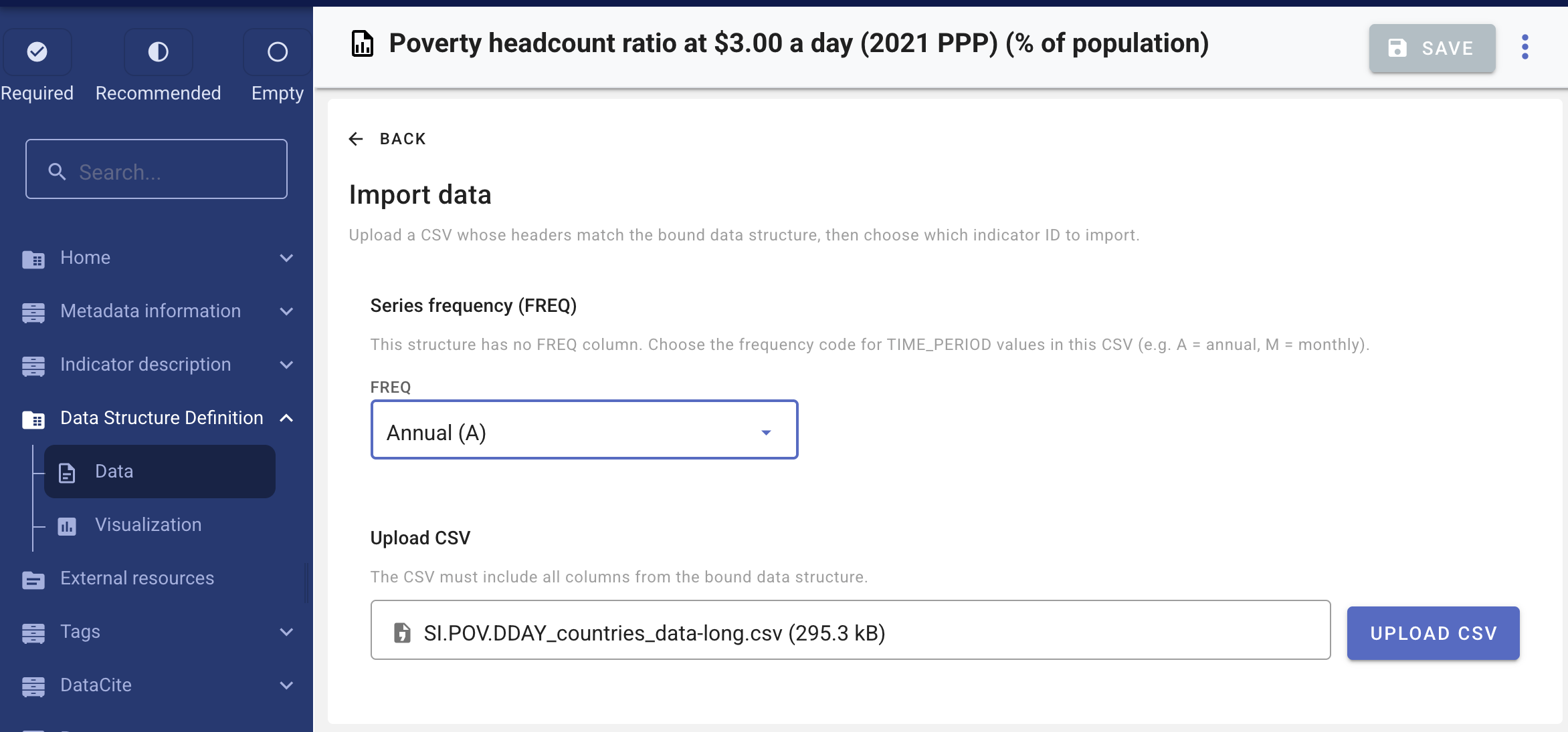 Import — implied FREQ selector